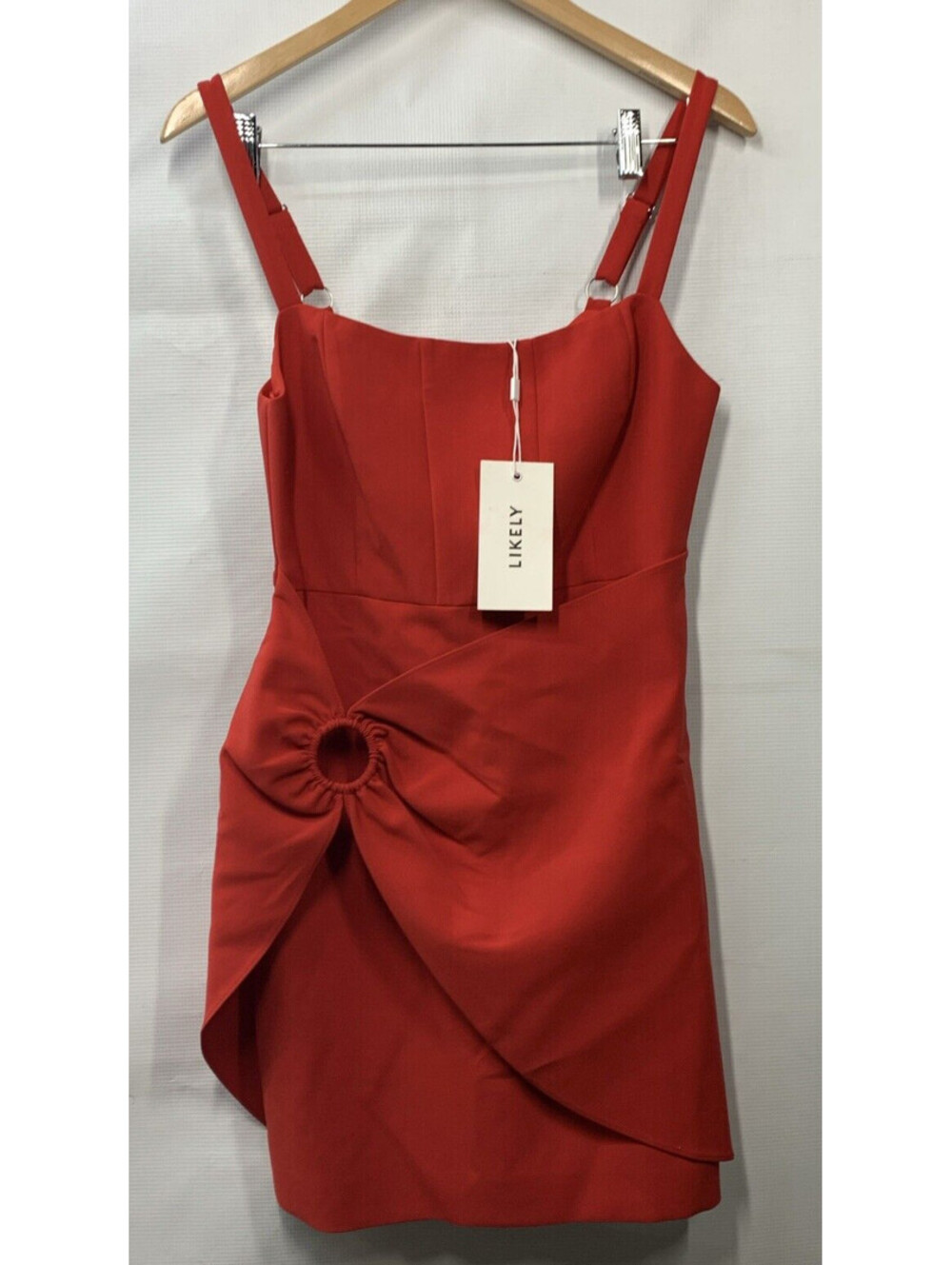 LIKELY Womens Elisa Mini Cocktail Party Dress Size 6 Red Sleeveless Contemporary